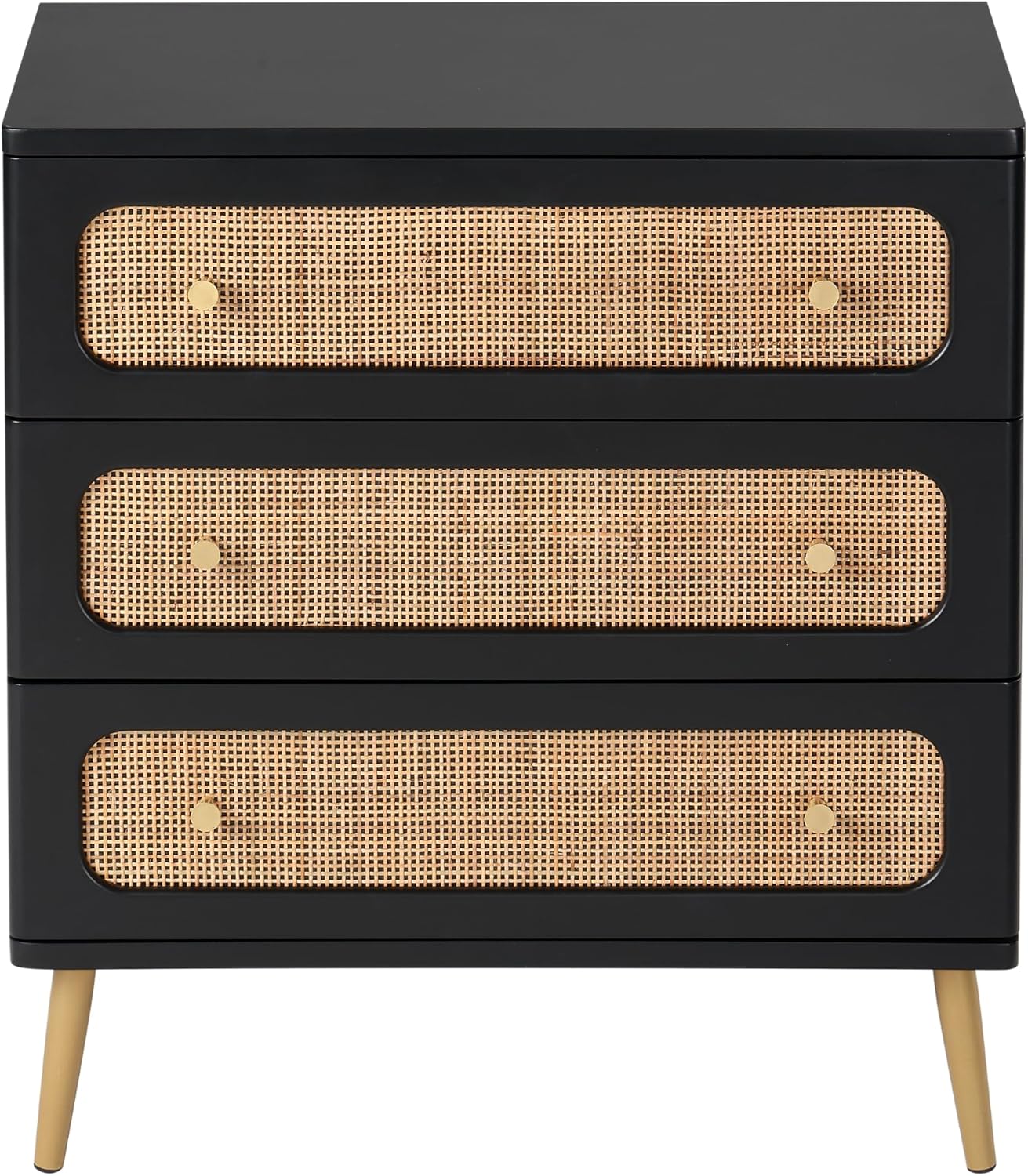 Wicker Rattan Chest of Drawers, 3-Drawer Dresser