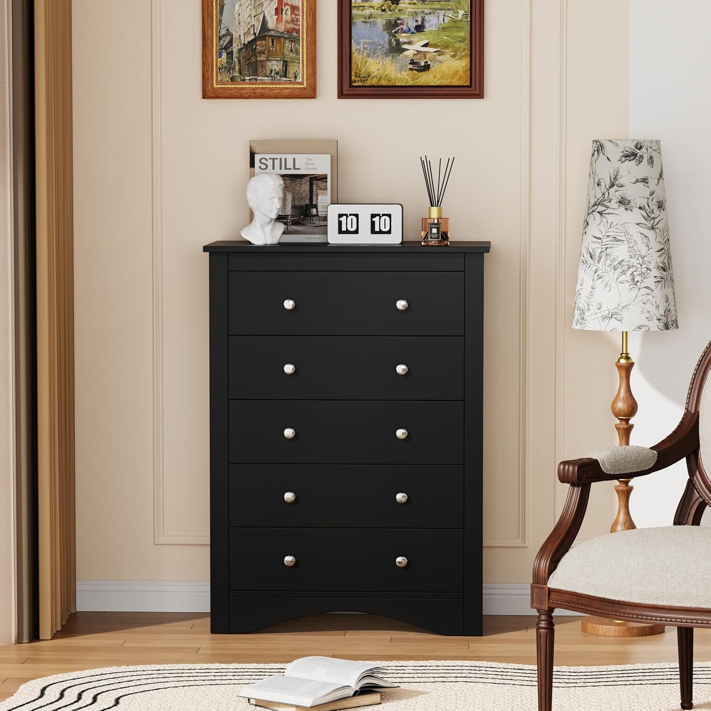 Tall Dresser for Bedroom with 5 Drawers Modern Chest of Drawers