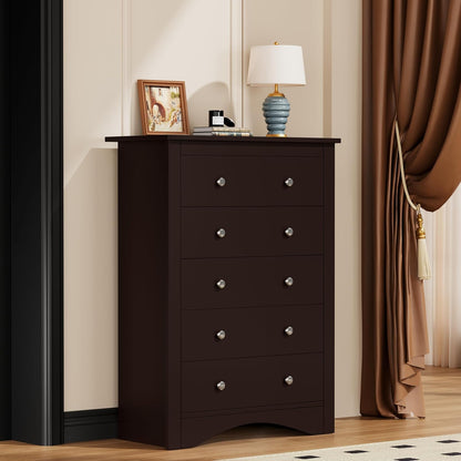 Tall Dresser for Bedroom with 5 Drawers Modern Chest of Drawers