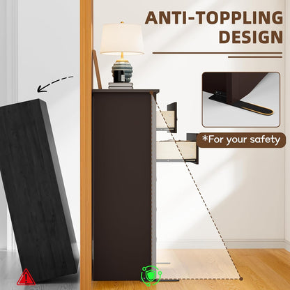 Tall Dresser for Bedroom with 5 Drawers Modern Chest of Drawers