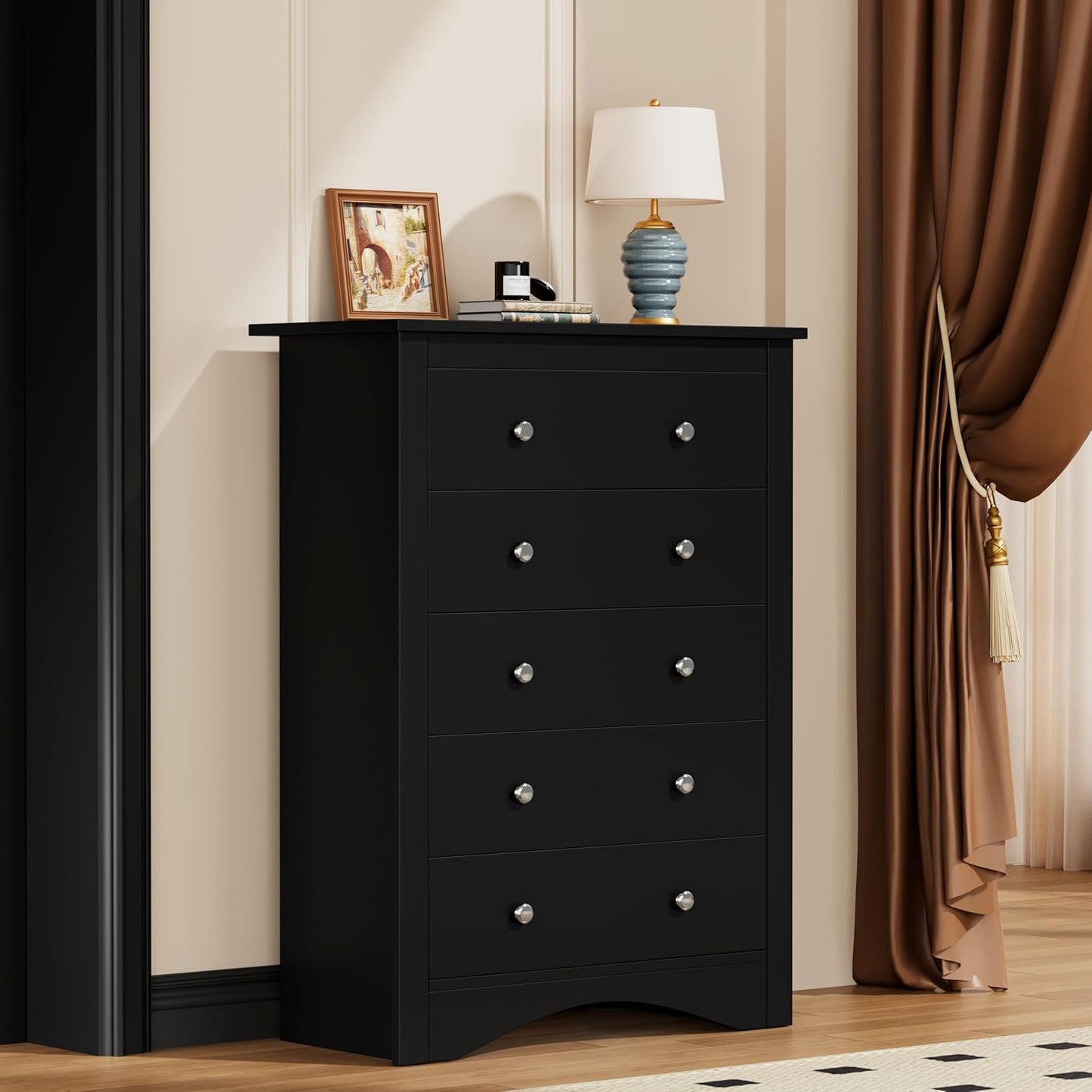Tall Dresser for Bedroom with 5 Drawers Modern Chest of Drawers