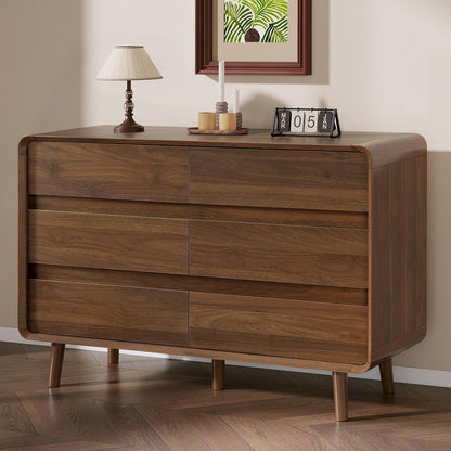 6 Drawer Dresser for Bedroom, Mid Century Modern Dressers