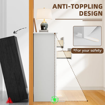 Tall Dresser for Bedroom with 5 Drawers Modern Chest of Drawers