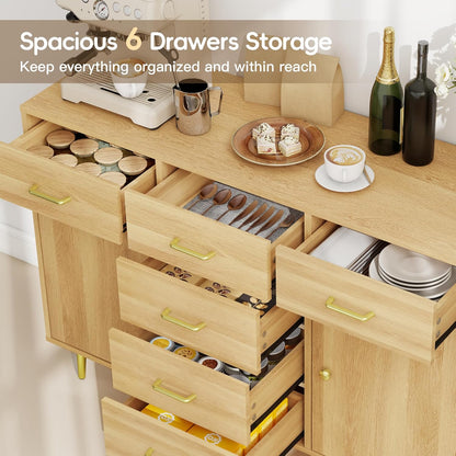 Wood 5 Drawer Dresser for Bedroom with 2 Doors