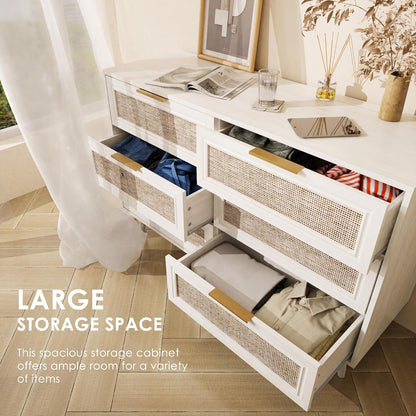 Dresser for Bedroom,47.2" Wide 6 Drawer Double Dresser