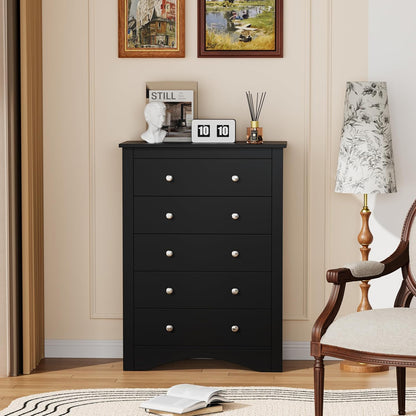 Tall Dresser for Bedroom with 5 Drawers Modern Chest of Drawers
