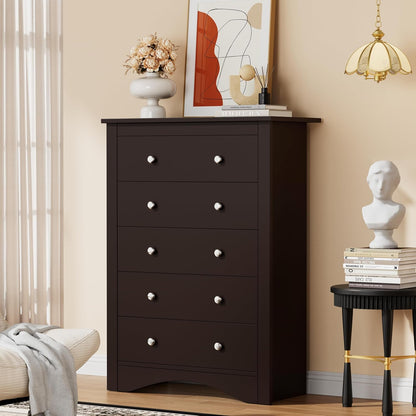 Tall Dresser for Bedroom with 5 Drawers Modern Chest of Drawers