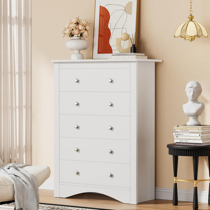 Tall Dresser for Bedroom with 5 Drawers Modern Chest of Drawers