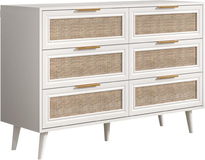 Dresser for Bedroom,47.2" Wide 6 Drawer Double Dresser