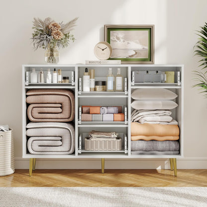 Wood 5 Drawer Dresser for Bedroom with 2 Doors