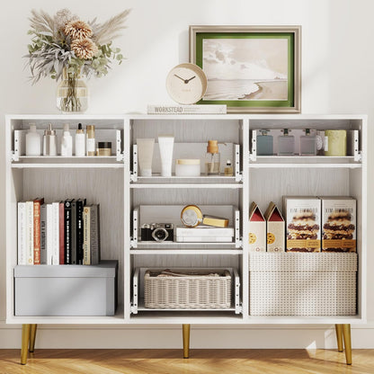 Wood 5 Drawer Dresser for Bedroom with 2 Doors