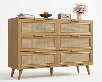 Dresser for Bedroom,47.2" Wide 6 Drawer Double Dresser