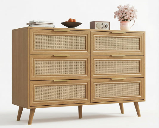 Dresser for Bedroom,47.2" Wide 6 Drawer Double Dresser