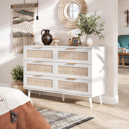 Dresser for Bedroom,47.2" Wide 6 Drawer Double Dresser