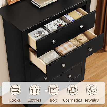 Tall Dresser for Bedroom with 5 Drawers Modern Chest of Drawers