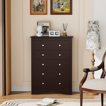 Tall Dresser for Bedroom with 5 Drawers Modern Chest of Drawers
