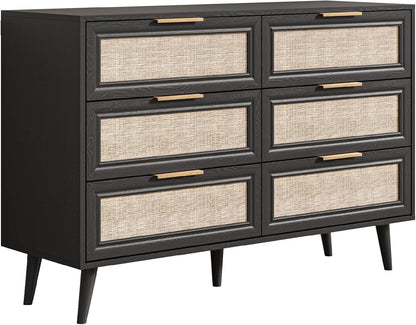 Dresser for Bedroom,47.2" Wide 6 Drawer Double Dresser