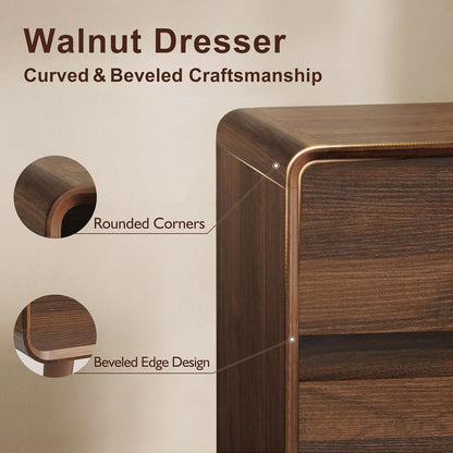 6 Drawer Dresser for Bedroom, Mid Century Modern Dressers