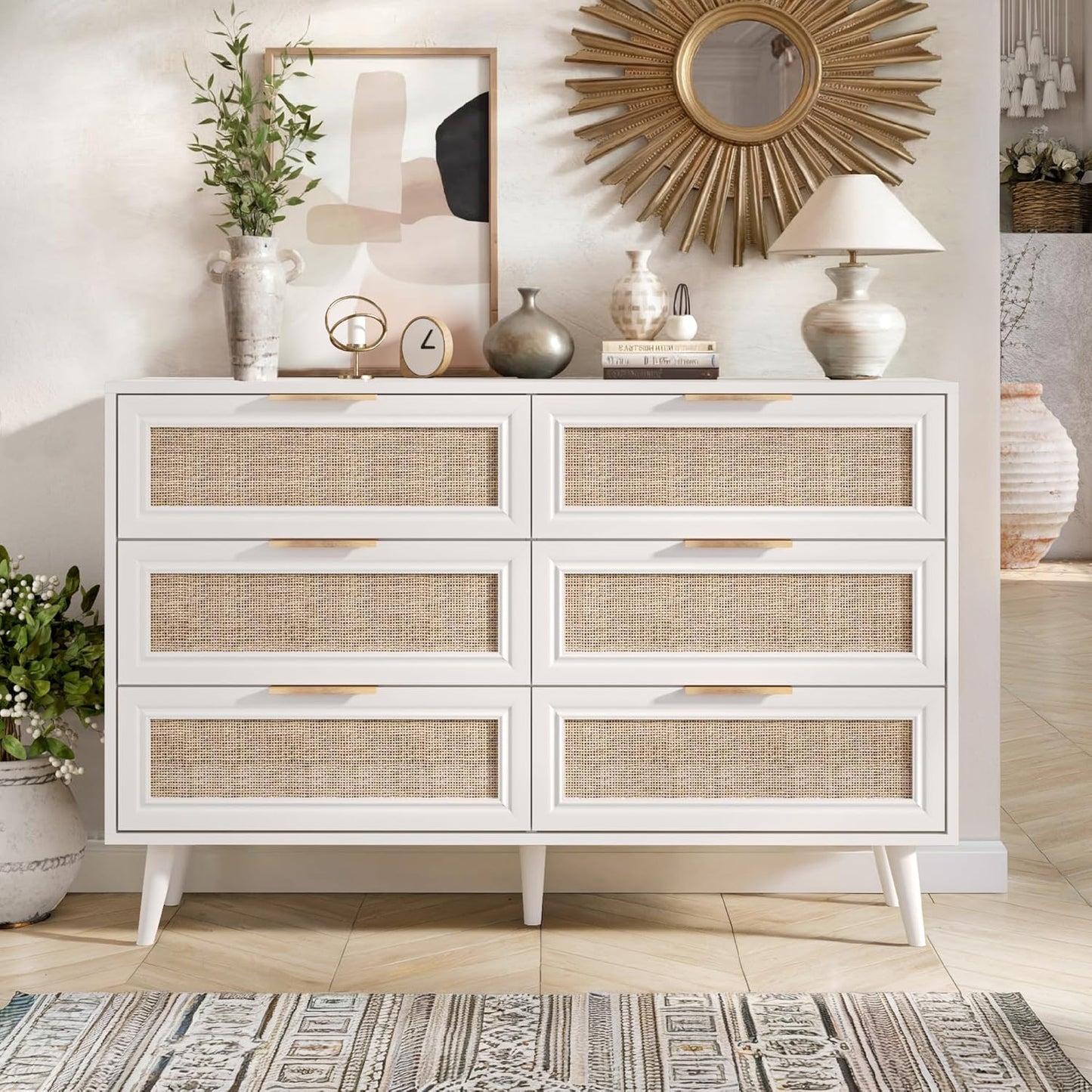 Dresser for Bedroom,47.2" Wide 6 Drawer Double Dresser