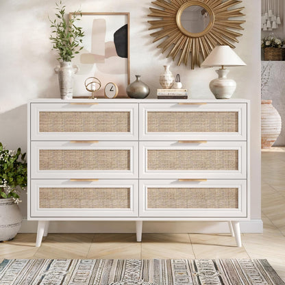 Dresser for Bedroom,47.2" Wide 6 Drawer Double Dresser