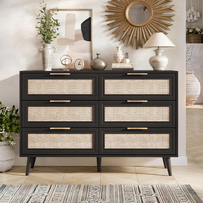 Dresser for Bedroom,47.2" Wide 6 Drawer Double Dresser