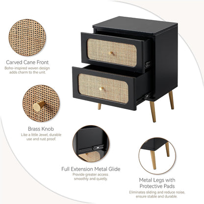 Wicker Rattan Chest of Drawers, 3-Drawer Dresser