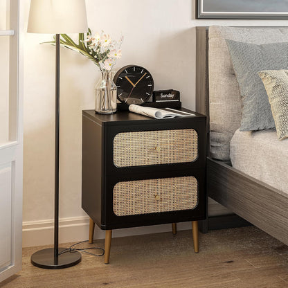 Wicker Rattan Chest of Drawers, 3-Drawer Dresser